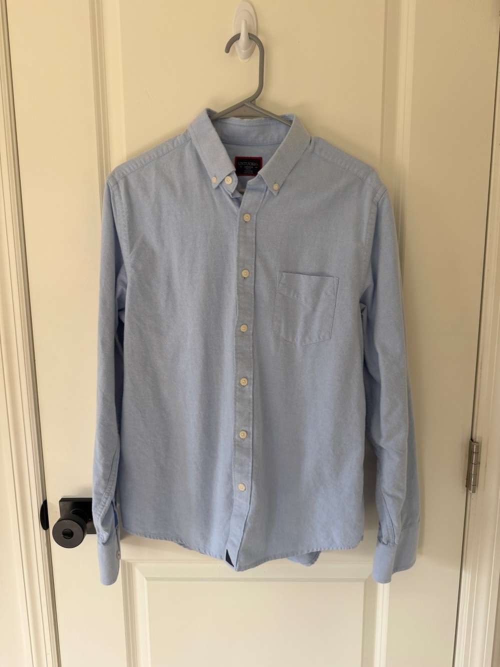 UNTUCKit Light Blue Cotton Slim Fit Button Down Shirt Spring Summer Staple